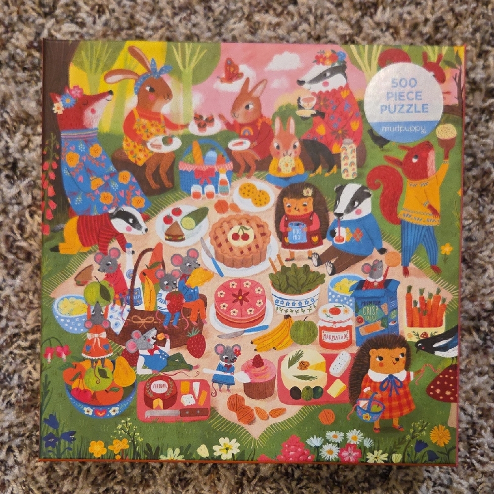Mudpuppy Woodland Picnic 500 Piece Puzzle - Multicolor